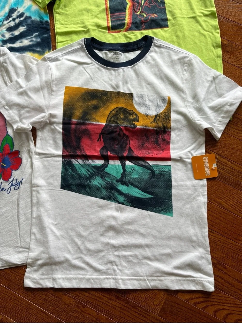 NWT Boys T-Shirts Bundle Tie Dye Surf Dinosaur size 12